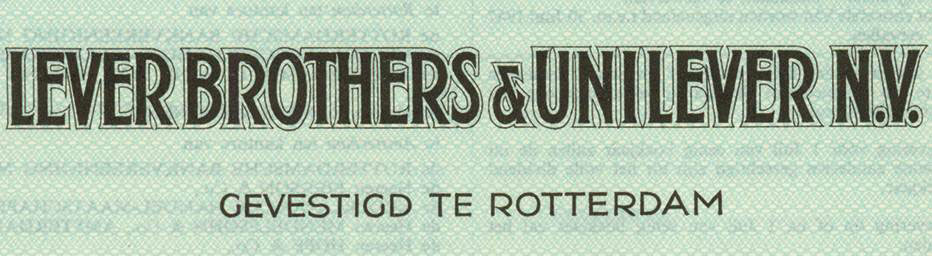 Aktie der Lever Brothers & Unilever N.V. (Ausschnitt)