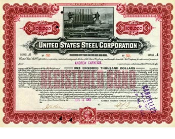 Share Certificate of United States Steel Corporation